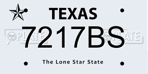 7217BS Texas License Plate
