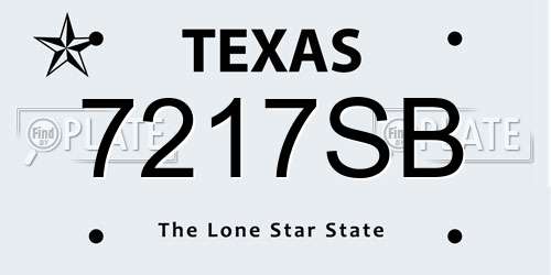 7217SB Texas License Plate