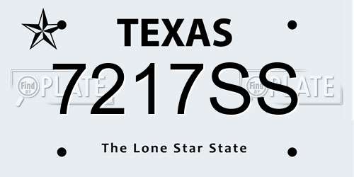 7217SS Texas License Plate