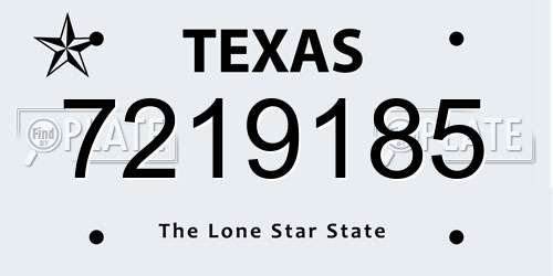 7219185 Texas License Plate