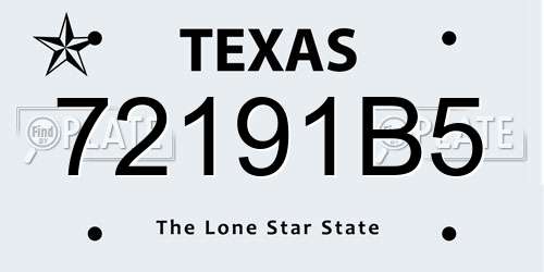 72191B5 Texas License Plate