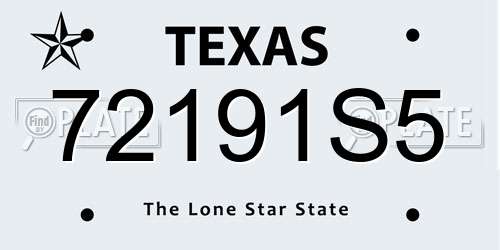 72191S5 Texas License Plate