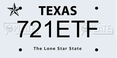 721ETF Texas License Plate