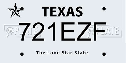 721EZF Texas License Plate