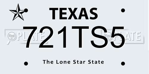 721TS5 Texas License Plate