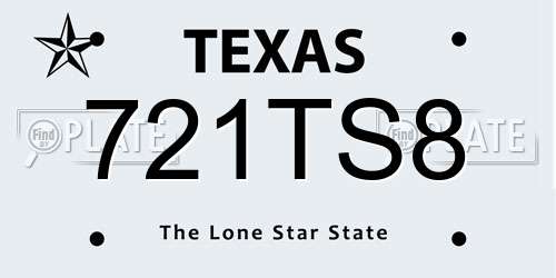 721TS8 Texas License Plate