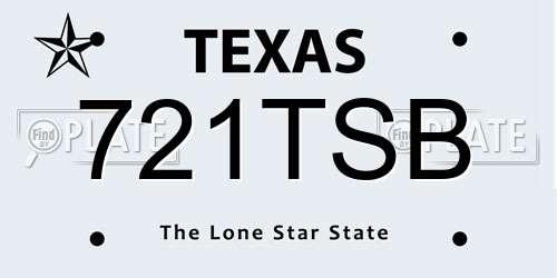 721TSB Texas License Plate