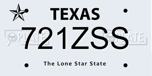 721ZSS Texas License Plate