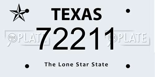 72211 Texas License Plate