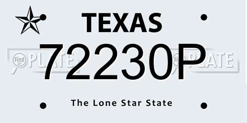 72230P Texas License Plate