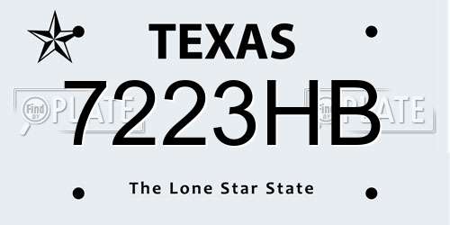 7223HB Texas License Plate