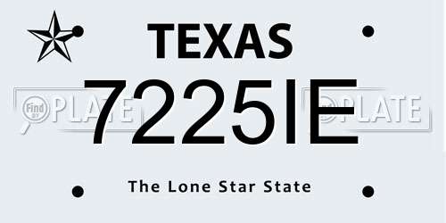 7225IE Texas License Plate