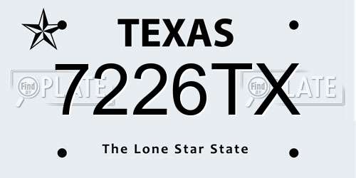 7226TX Texas License Plate