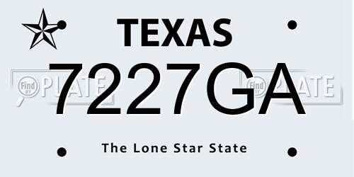 7227GA Texas License Plate