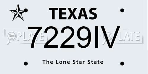 7229IV Texas License Plate