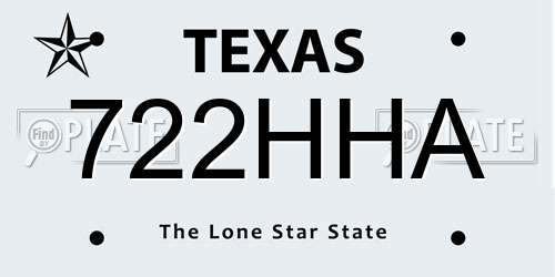 722HHA Texas License Plate