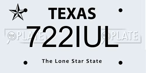 722IUL Texas License Plate