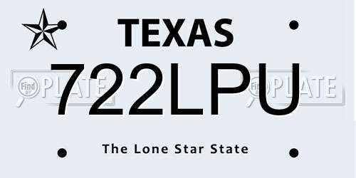 722LPU Texas License Plate