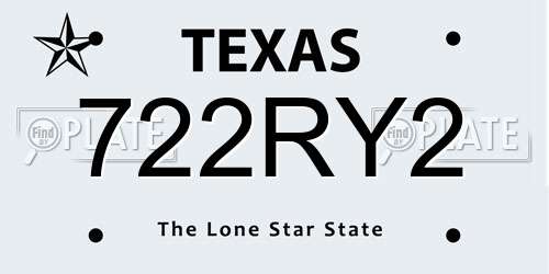 722RY2 Texas License Plate