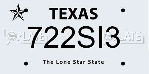 722SI3 Texas License Plate