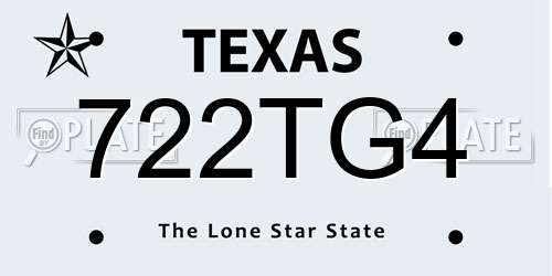 722TG4 Texas License Plate