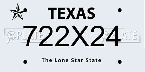 722X24 Texas License Plate