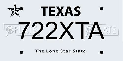 722XTA Texas License Plate
