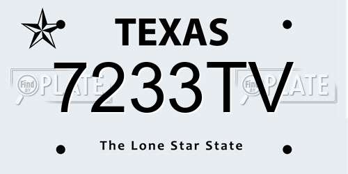 7233TV Texas License Plate