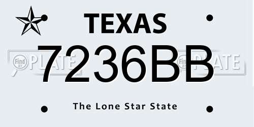 7236BB Texas License Plate