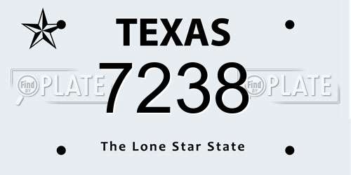7238 Texas License Plate