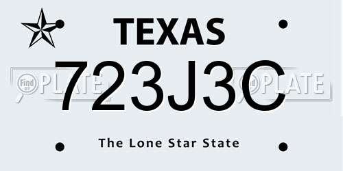 723J3C Texas License Plate