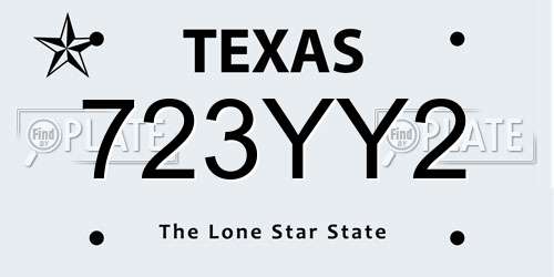 723YY2 Texas License Plate