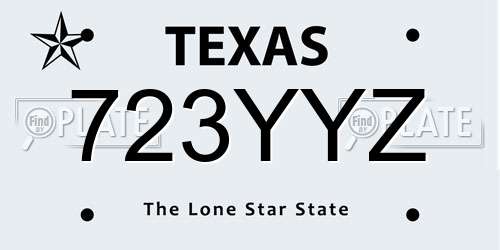 723YYZ Texas License Plate