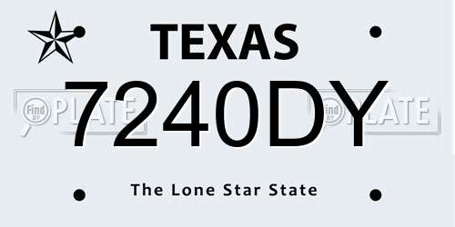 7240DY Texas License Plate