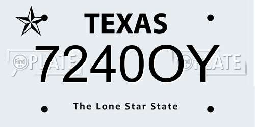 7240OY Texas License Plate
