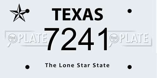 7241 Texas License Plate