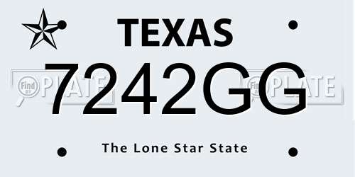 7242GG Texas License Plate