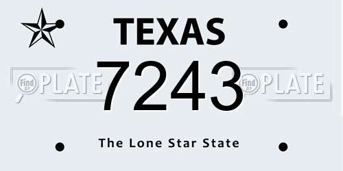 7243 Texas License Plate