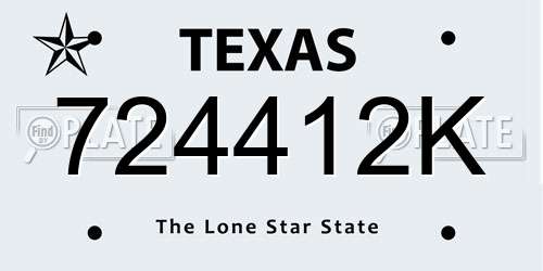 724412K Texas License Plate