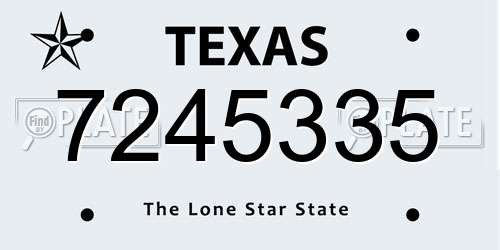 7245335 Texas License Plate