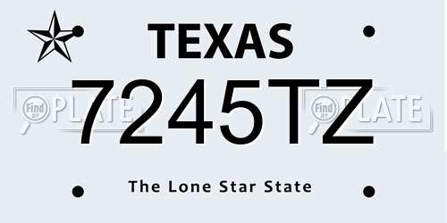 7245TZ Texas License Plate