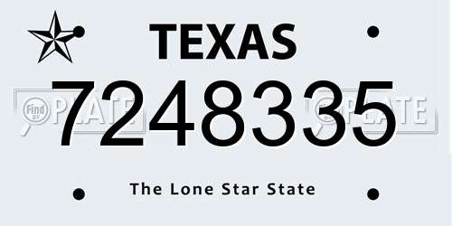 7248335 Texas License Plate