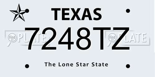 7248TZ Texas License Plate