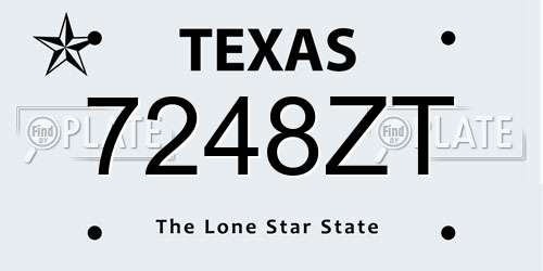 7248ZT Texas License Plate