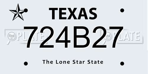 724B27 Texas License Plate