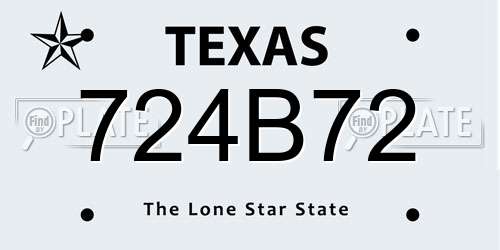 724B72 Texas License Plate