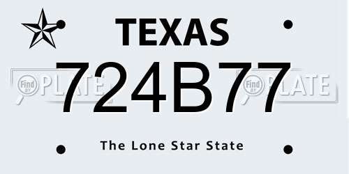 724B77 Texas License Plate