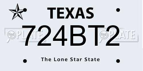 724BT2 Texas License Plate