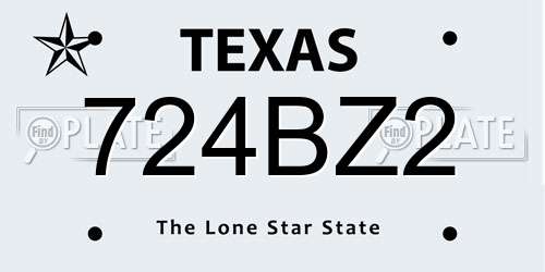 724BZ2 Texas License Plate