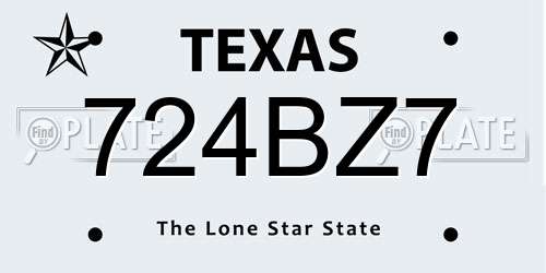 724BZ7 Texas License Plate